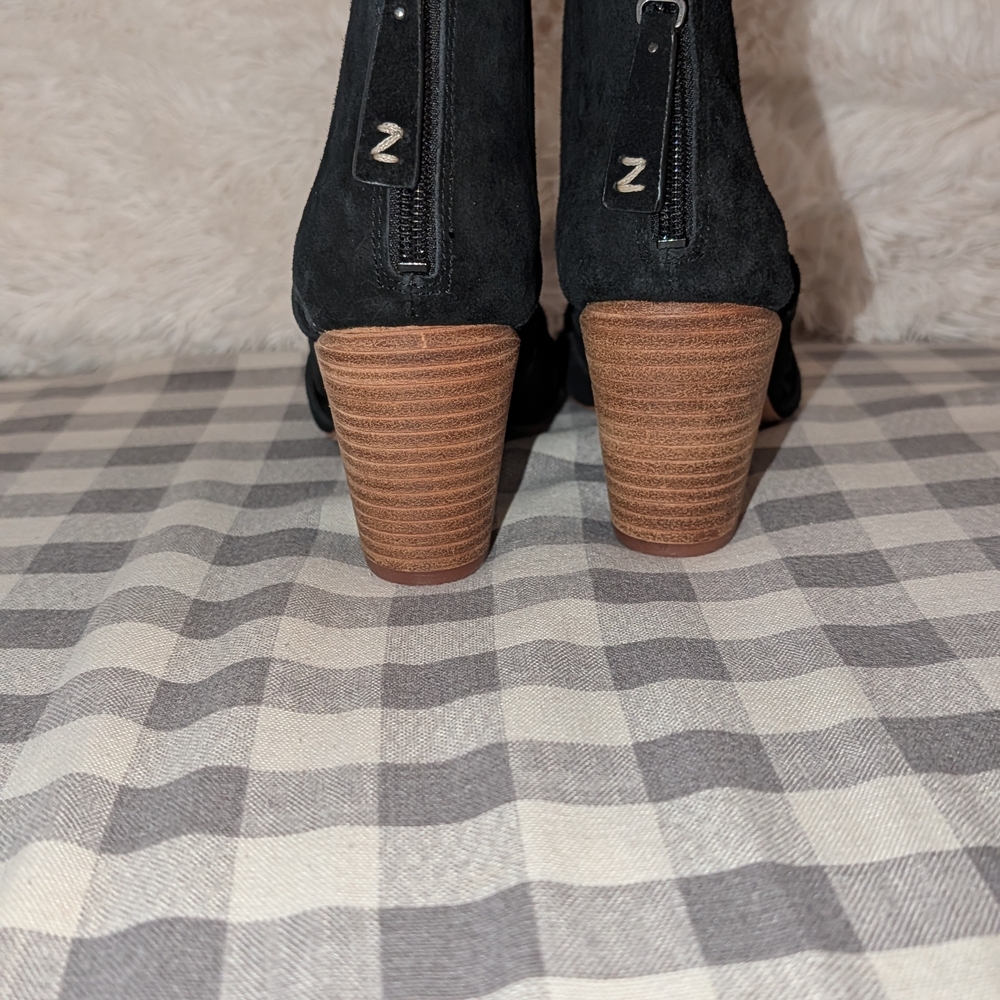 Zodiac Black Suede Heeled Boots - Picture 3 of 6